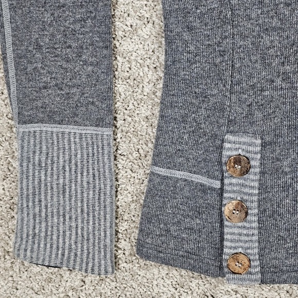 Prana Sweater Womens Medium Gray Wool Blend Lucia Mock Neck Pullover - Picture 4 of 8